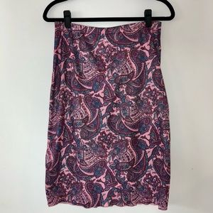 Vintage Midi Slip Skirt in Paisley Print